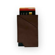 Premium Leather RFID Pop-Up Card Wallet w/ 2 Pockets | 10 Pack | Minimalist Design