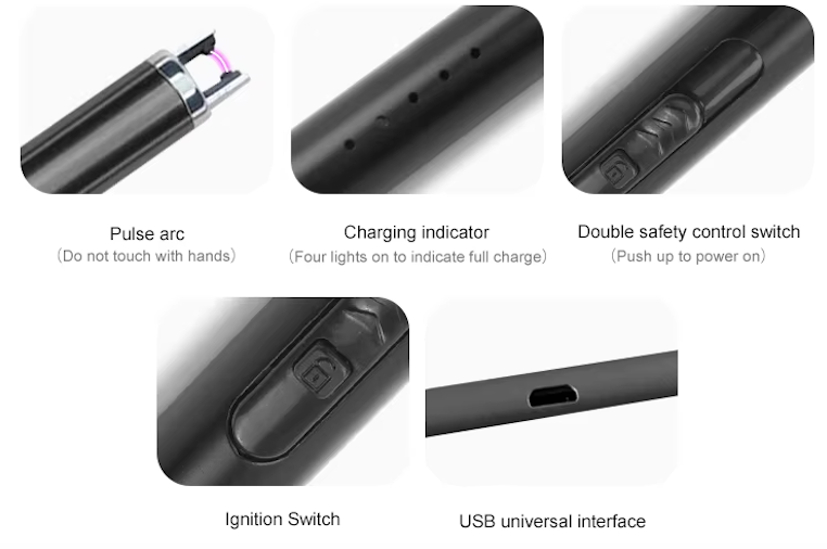 Arc Candle Lighters (25 Pack) | Windproof USB Rechargeable Customizable Lighters